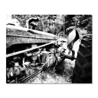 black and white tractor bedroom art