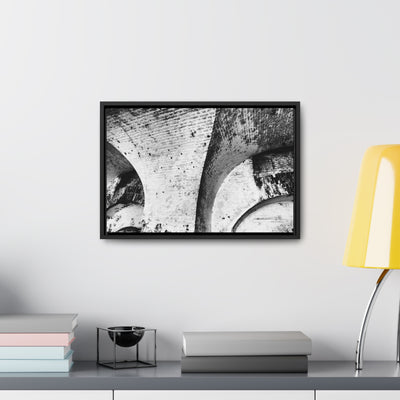 Fine Art Abstract Architectural  Black and White Framed Canvas Artwork