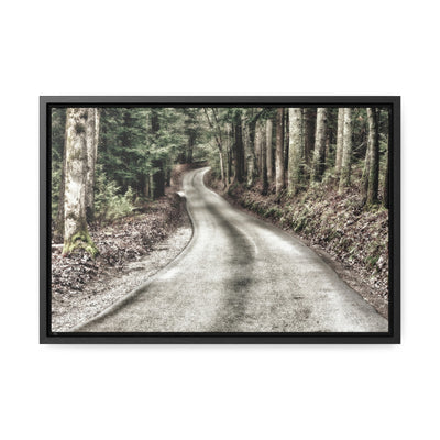 Rustic Mountain Road Framed Canvas Art Print