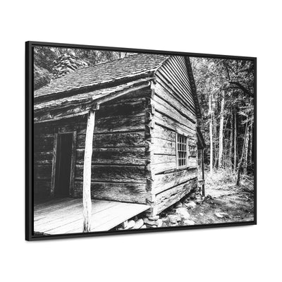 Old Log Cabin Black and White Wall Art