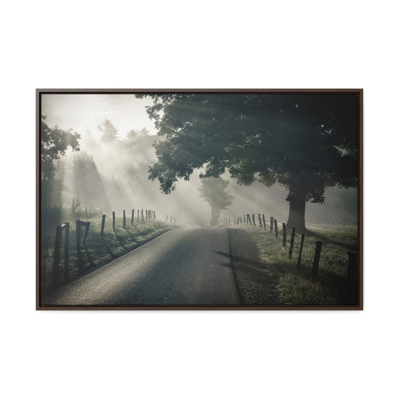 Old Country Road Framed Canvas Art Print