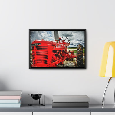 Red Tractor Farmall Framed Canvas Art Print