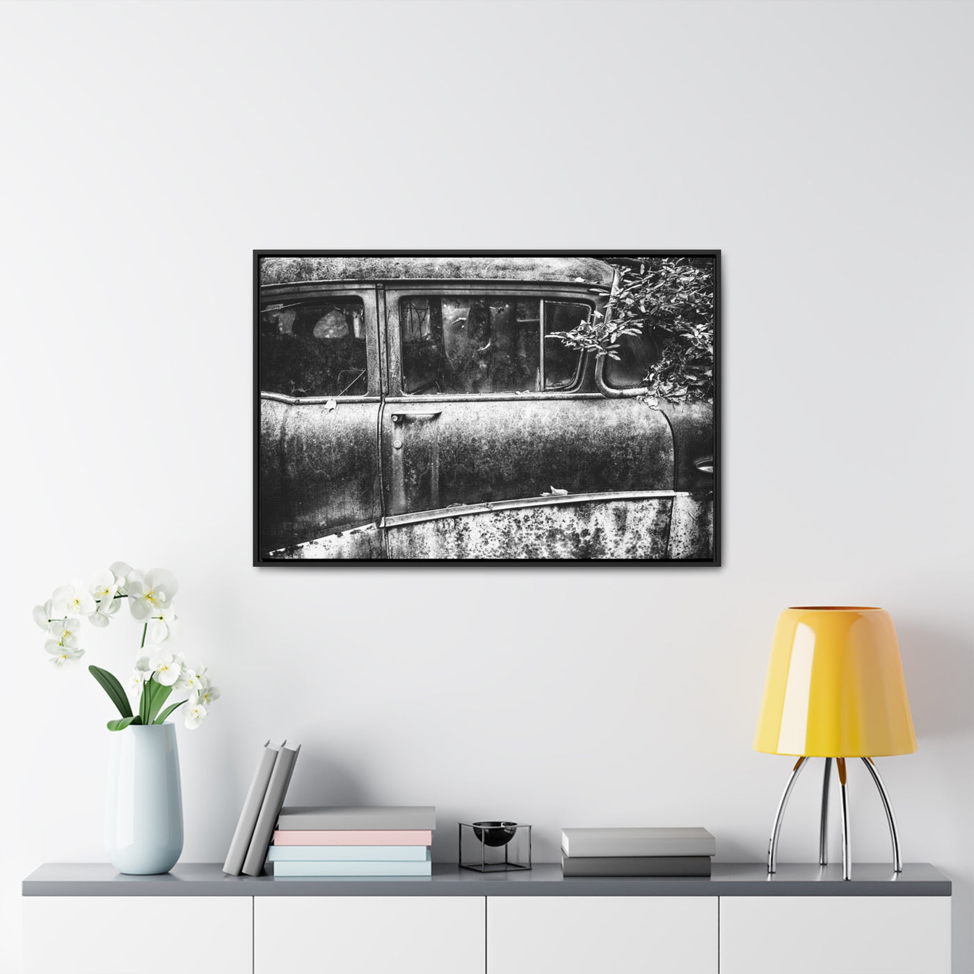 Old Car Black and White Art Print