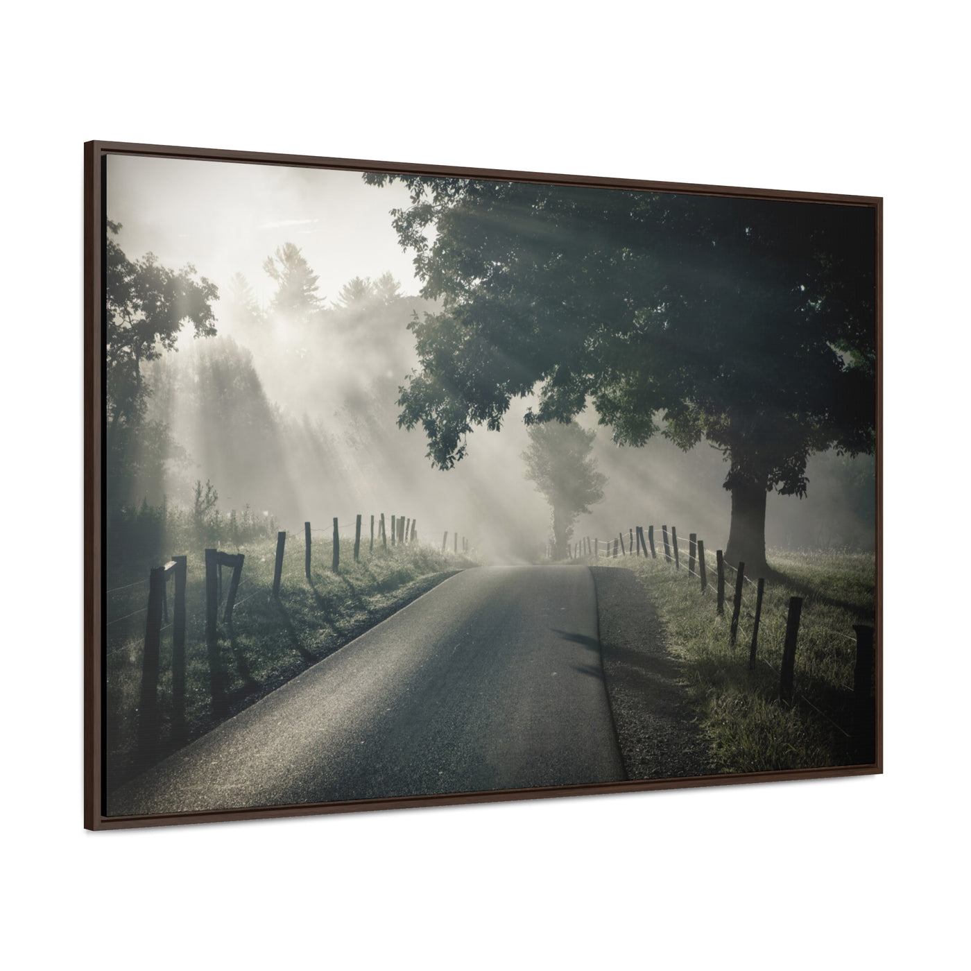 Old Country Road Framed Canvas Art Print