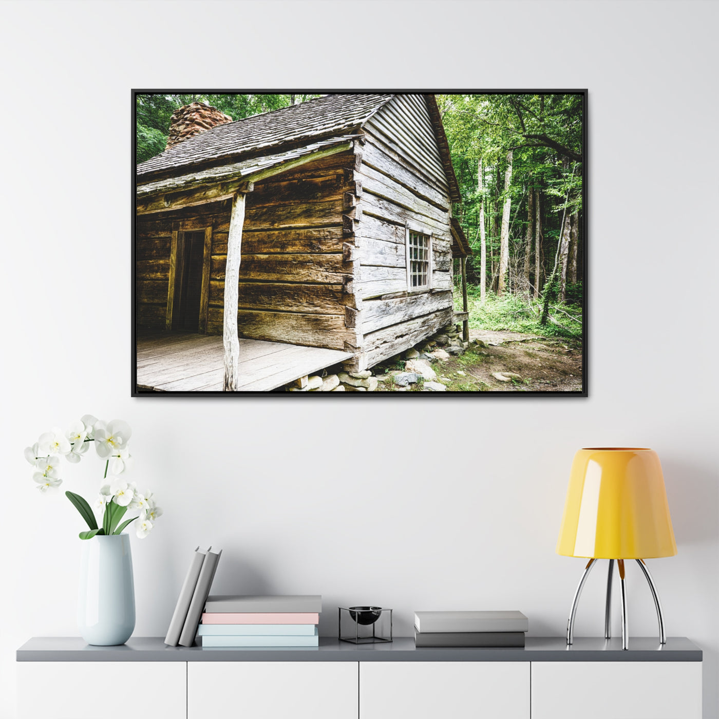 Rustic Log Cabin Framed Wall Artwork