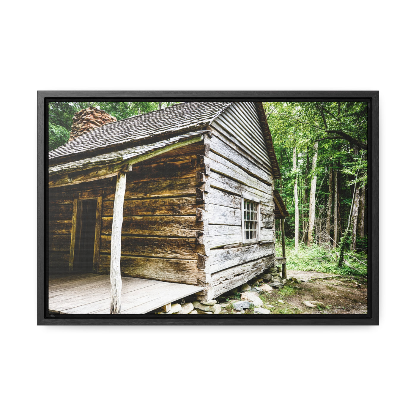 Rustic Log Cabin Framed Wall Artwork