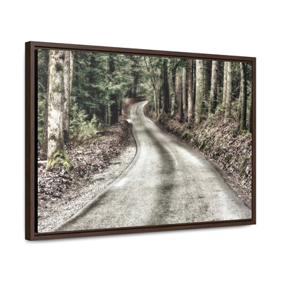 Rustic Mountain Road Framed Canvas Art Print