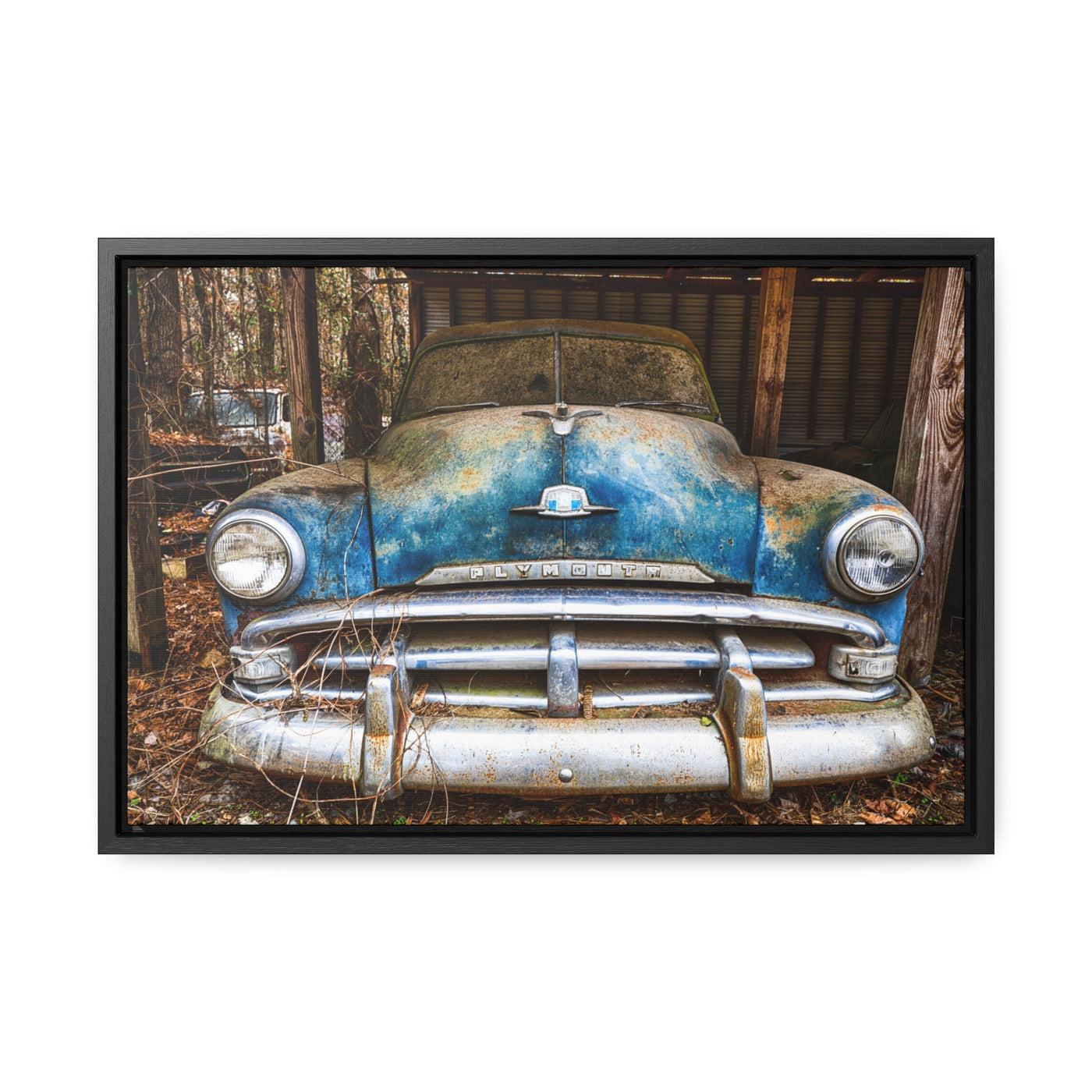 Rustic Old Blue Car Wall Art