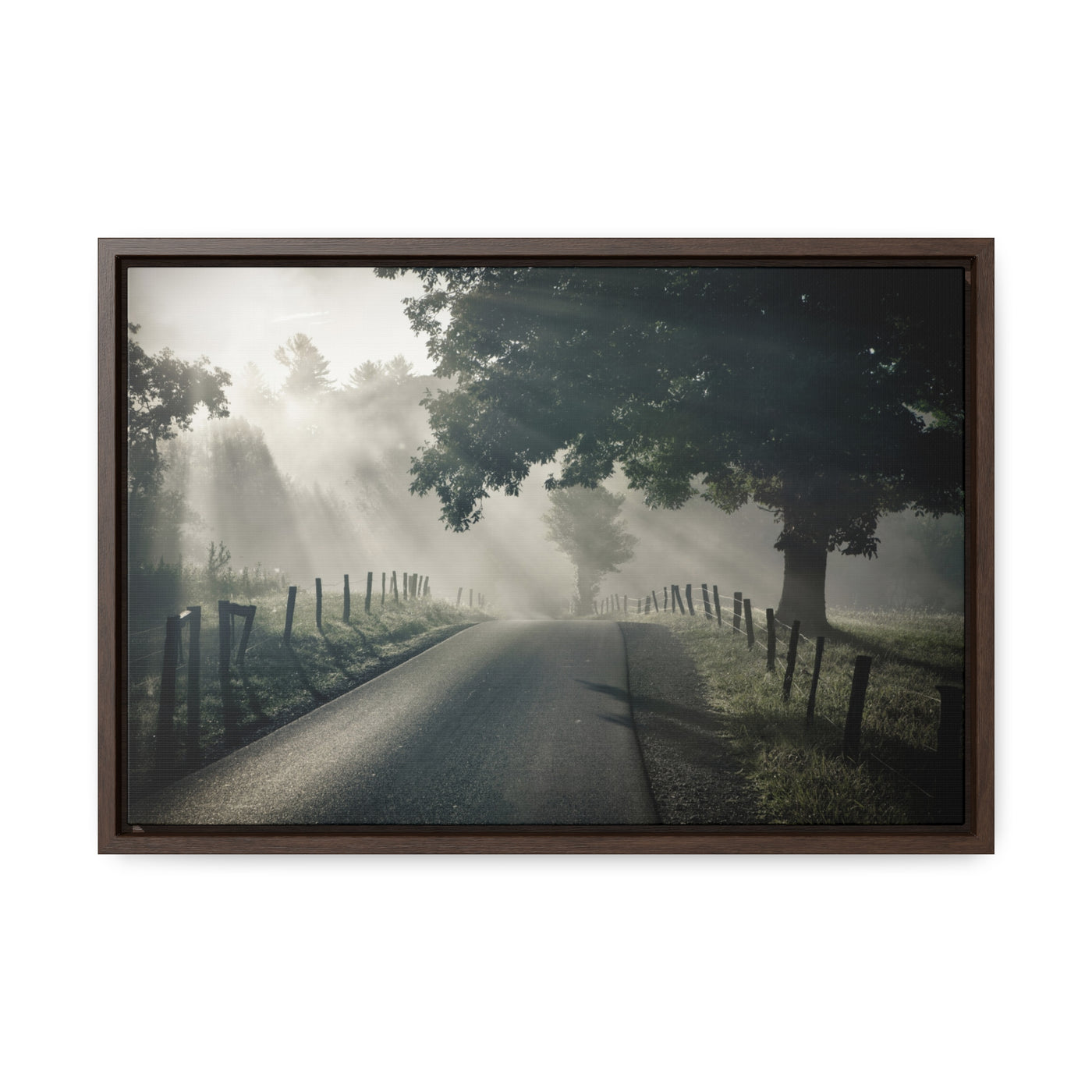 Old Country Road Framed Canvas Art Print