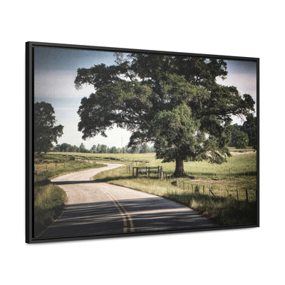 Old Country Road Framed Canvas Print