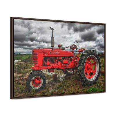 Farmhouse Red Tractor Framed Canvas Art Print