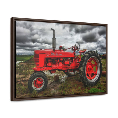 Farmhouse Red Tractor Framed Canvas Art Print