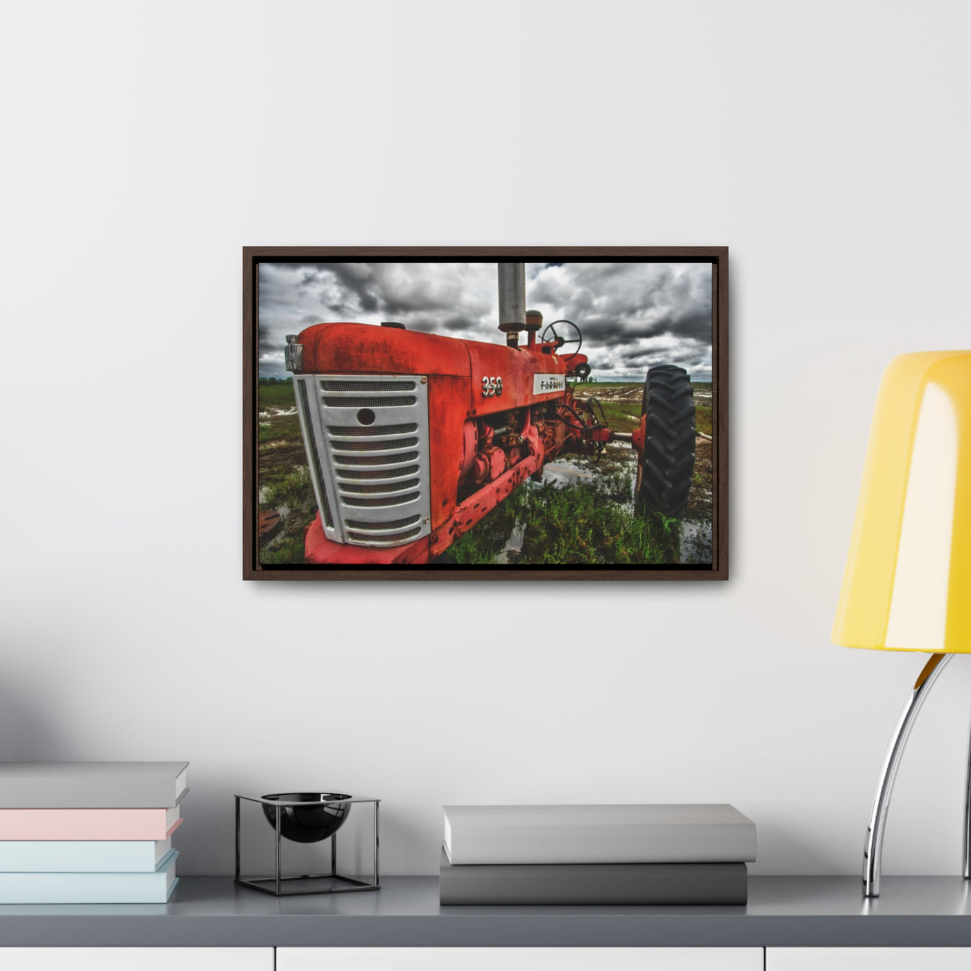 Country Home Antique Tractor Framed Canvas Wall Art Print