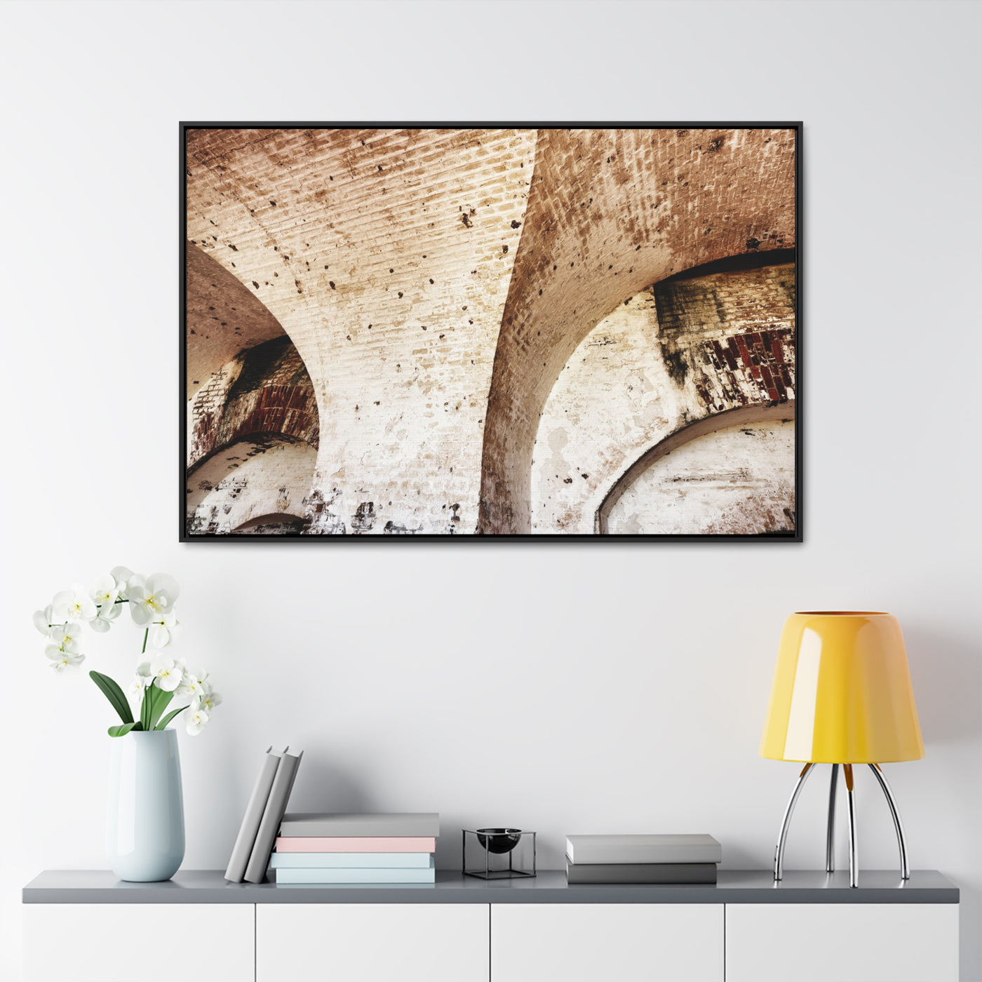 Abstract Architectural Wall Art Framed Canvas Print