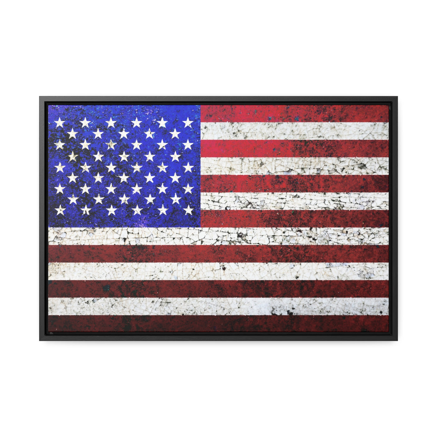 Canvas Wrap Art Print American Flag Framed