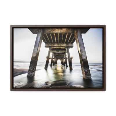 Beach Pier Framed Canvas Wall Art Print