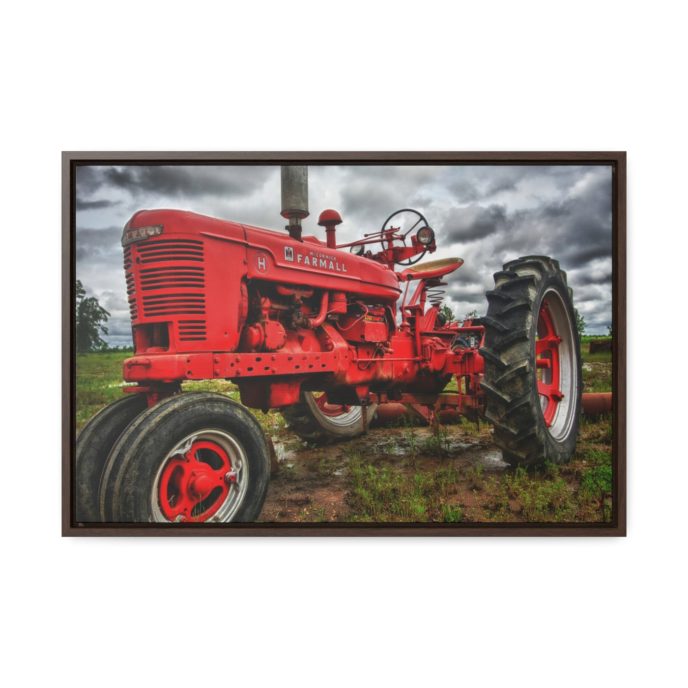 Red Tractor Canvas Wall Art