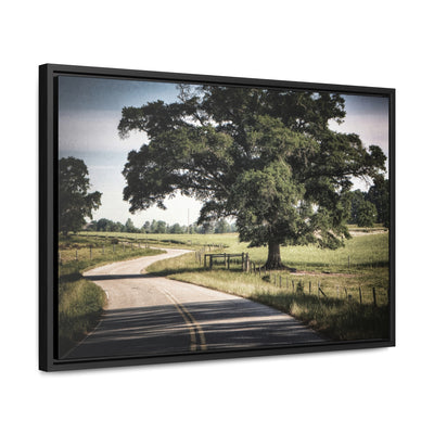 Old Country Road Framed Canvas Print