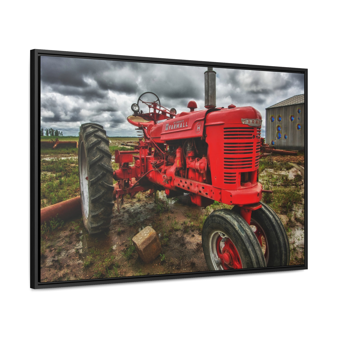 Red Tractor Framed Canvas Art Print