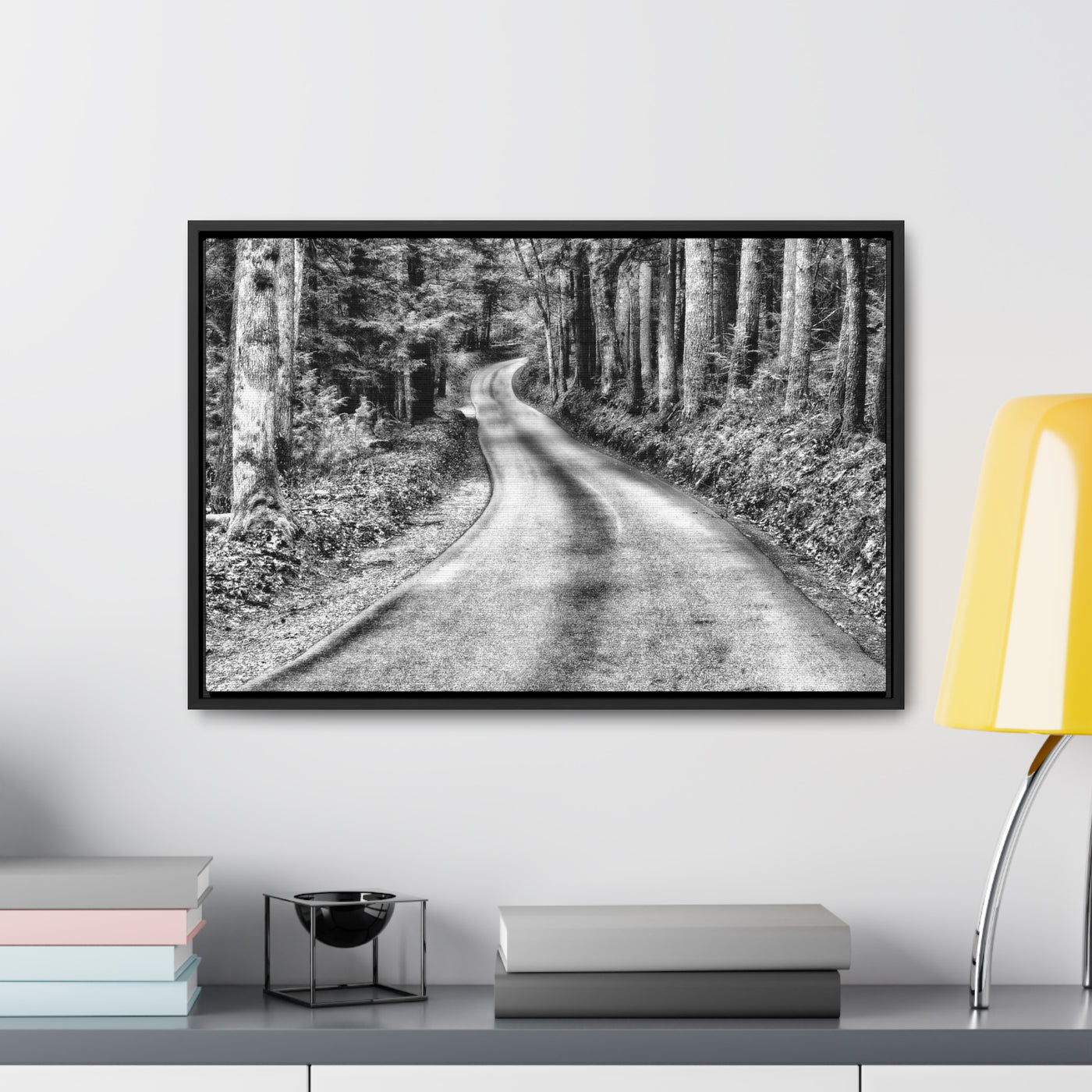 Black and White Mountain Road Art Print