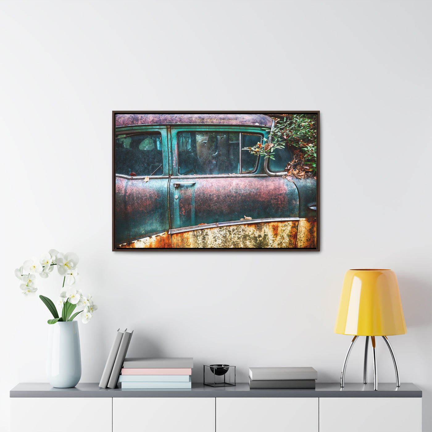 Antique Car Framed Canvas Wall Art