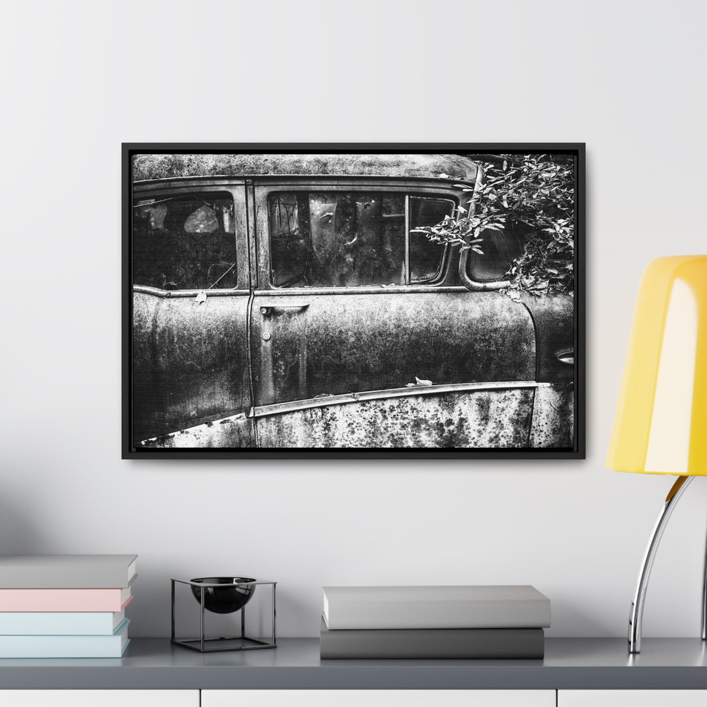 Old Car Black and White Art Print