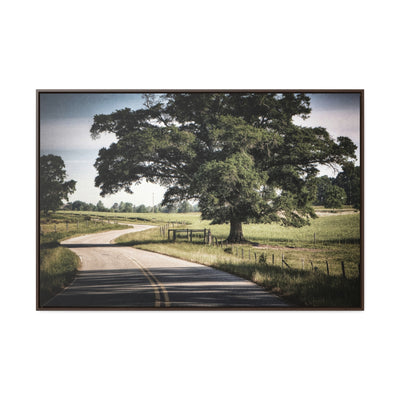 Old Country Road Framed Canvas Print