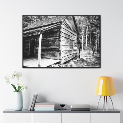 Old Log Cabin Black and White Wall Art