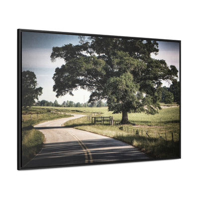 Old Country Road Framed Canvas Print