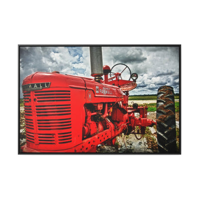 Red Tractor Farmall Framed Canvas Art Print