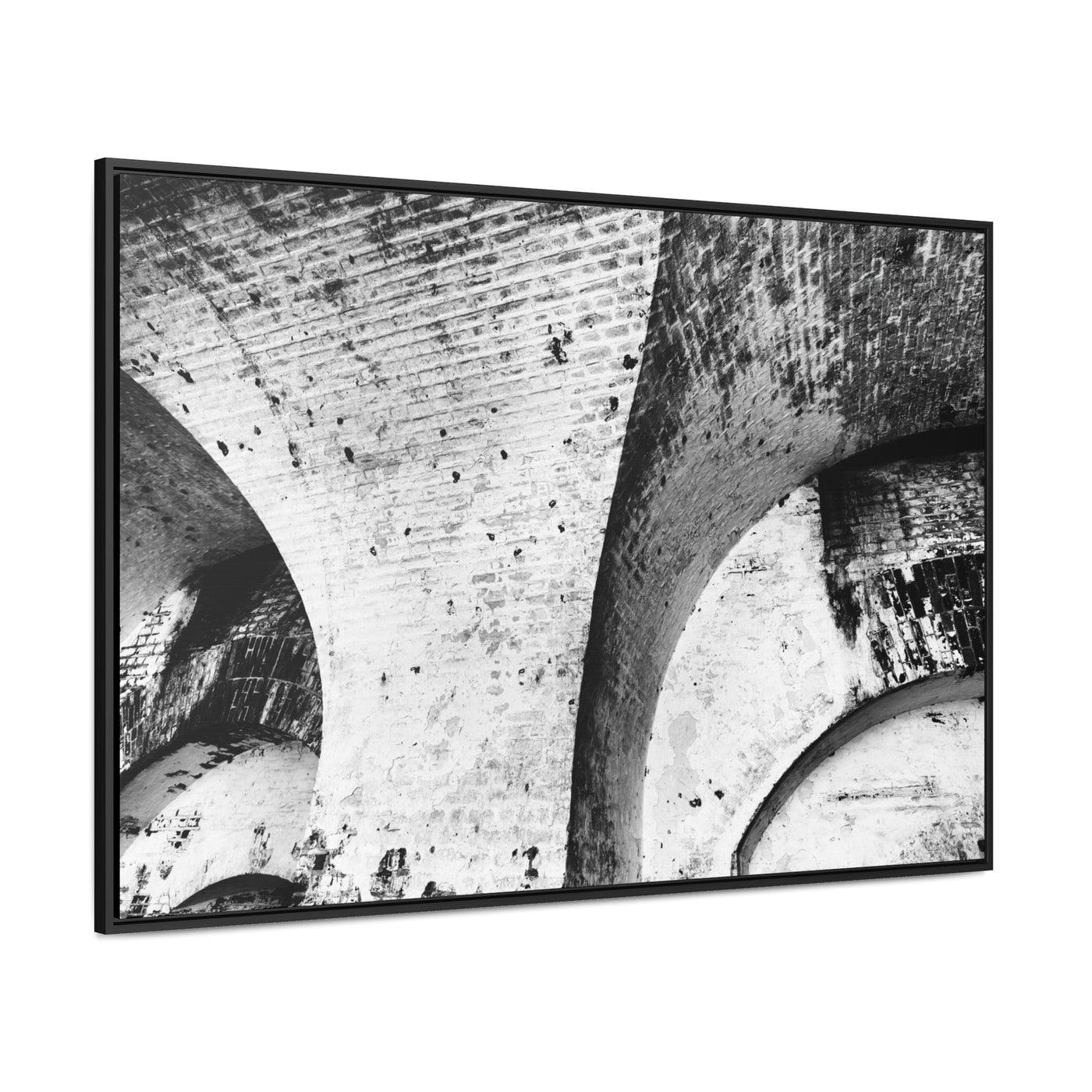 Fine Art Abstract Architectural  Black and White Framed Canvas Artwork