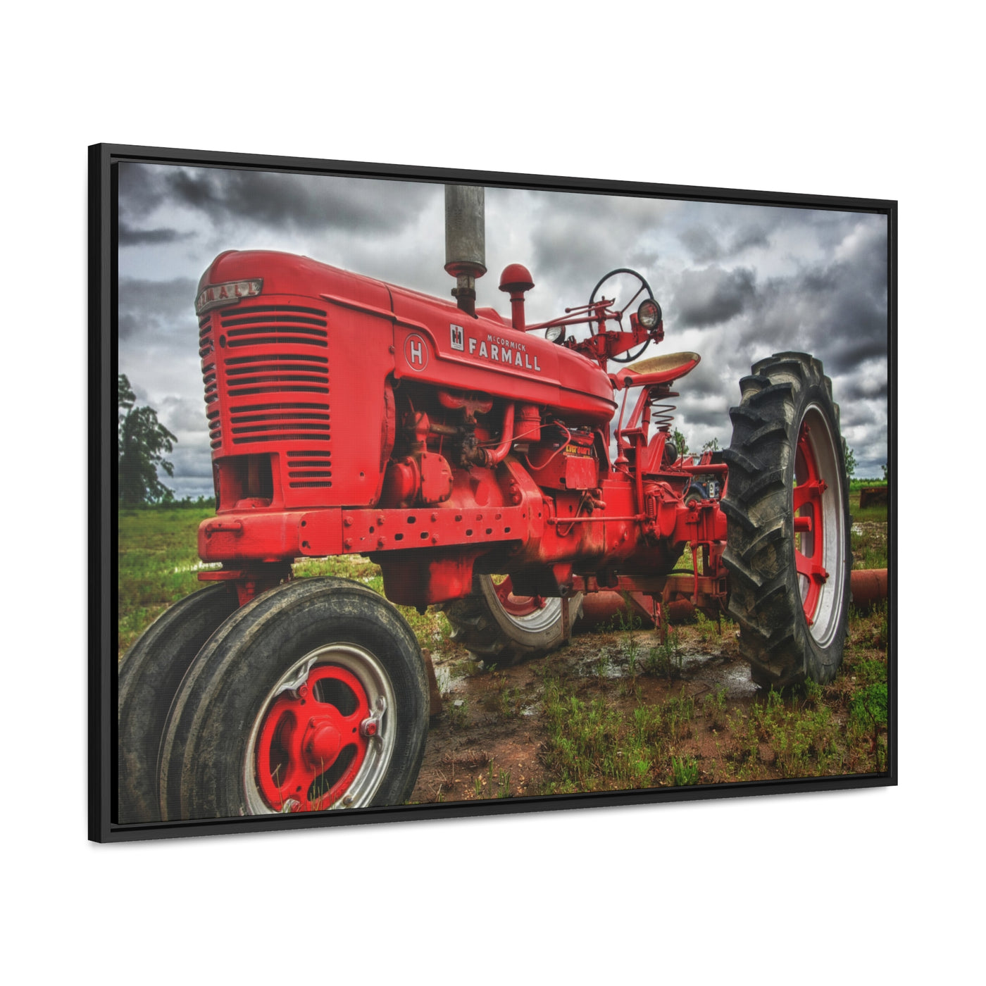 Red Tractor Canvas Wall Art