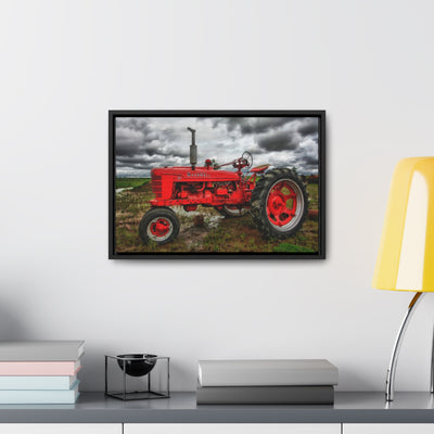 Farmhouse Red Tractor Framed Canvas Art Print