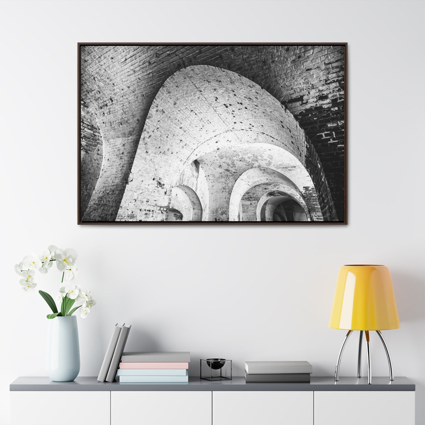 Black and White Abstract Architectural Framed Canvas Artwork