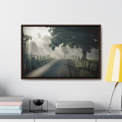 Old Country Road Framed Canvas Art Print