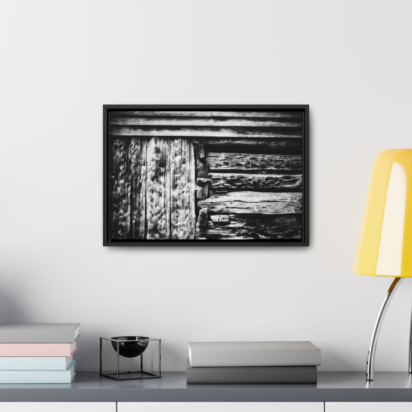 Black and White Rustic Framed Art Print