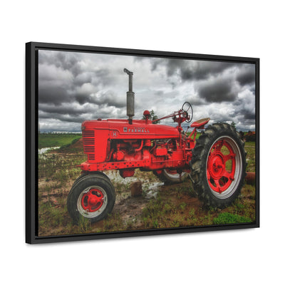 Farmhouse Red Tractor Framed Canvas Art Print