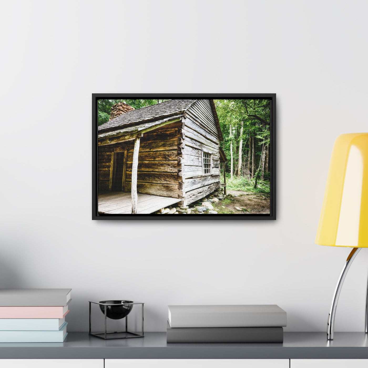 Rustic Log Cabin Framed Wall Artwork