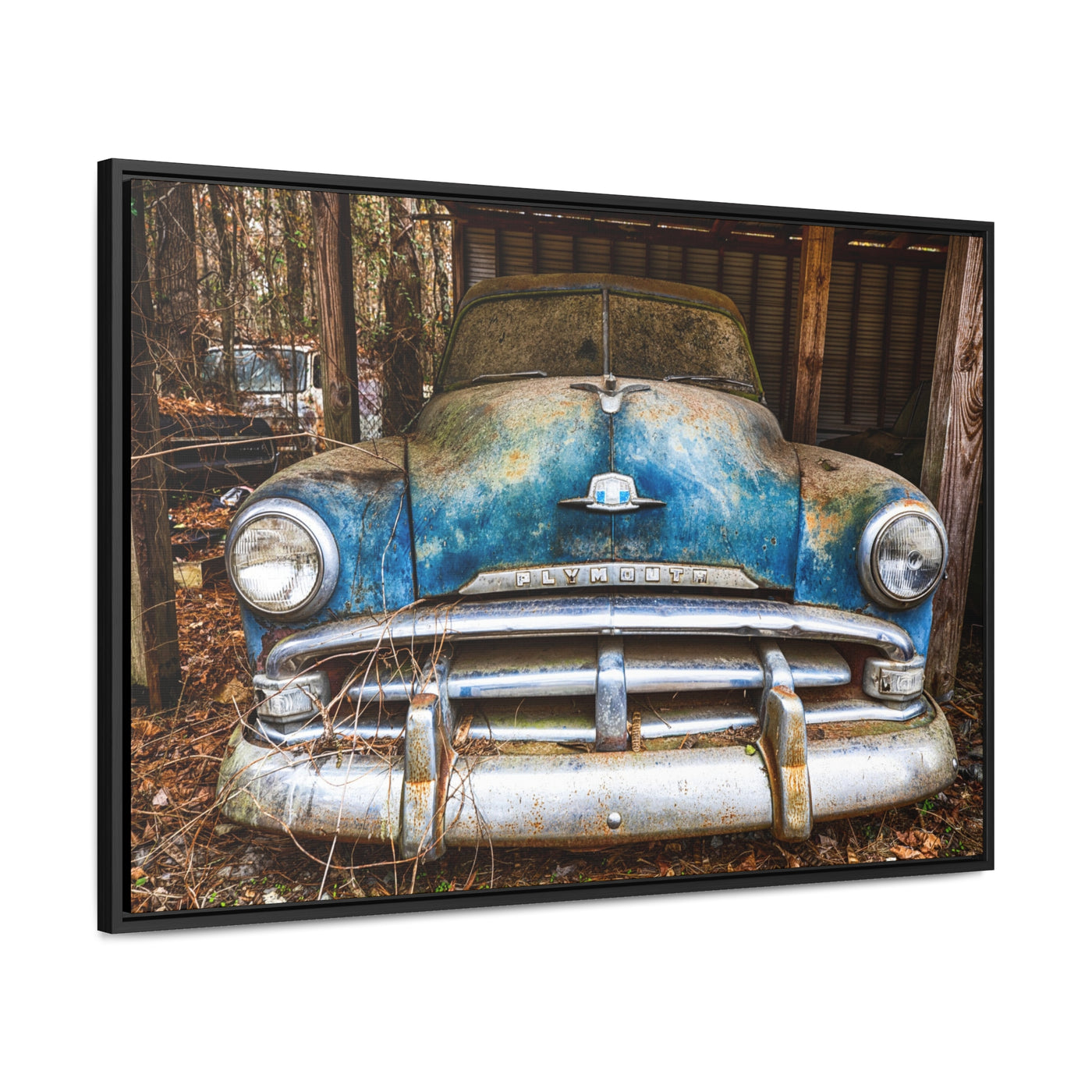 Rustic Old Blue Car Wall Art