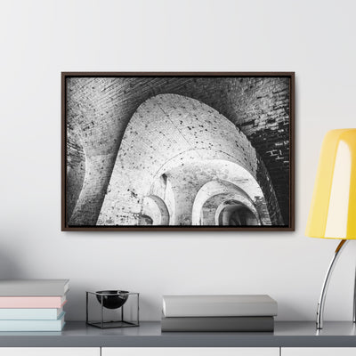 Black and White Abstract Architectural Framed Canvas Artwork