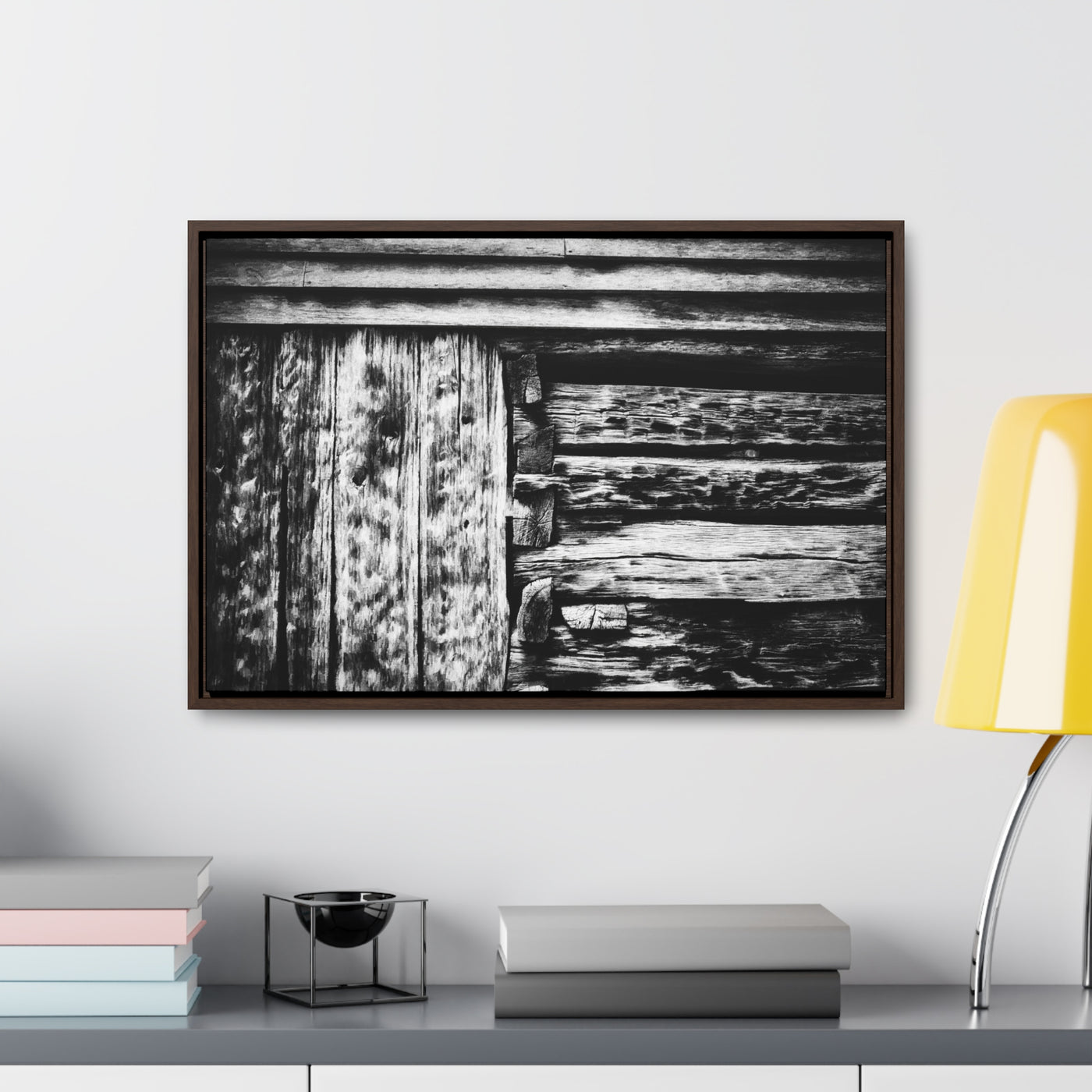 Black and White Rustic Framed Art Print