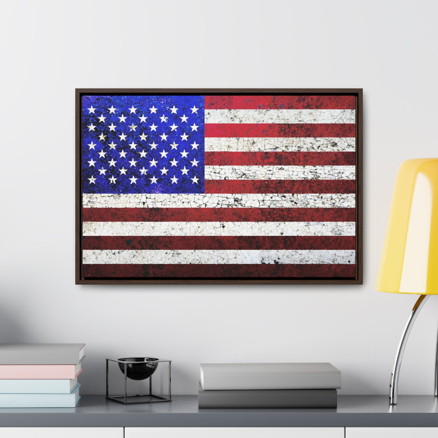 Canvas Wrap Art Print American Flag Framed