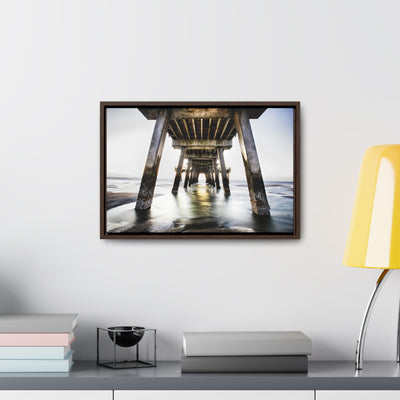 Beach Pier Framed Canvas Wall Art Print