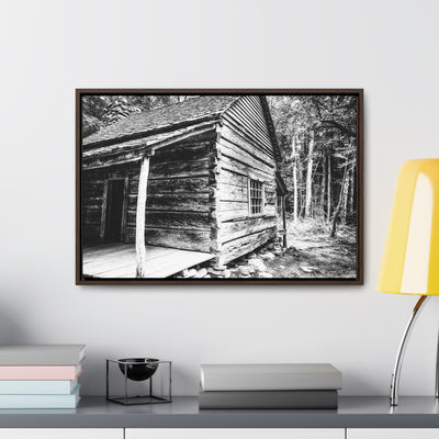 Old Log Cabin Black and White Wall Art