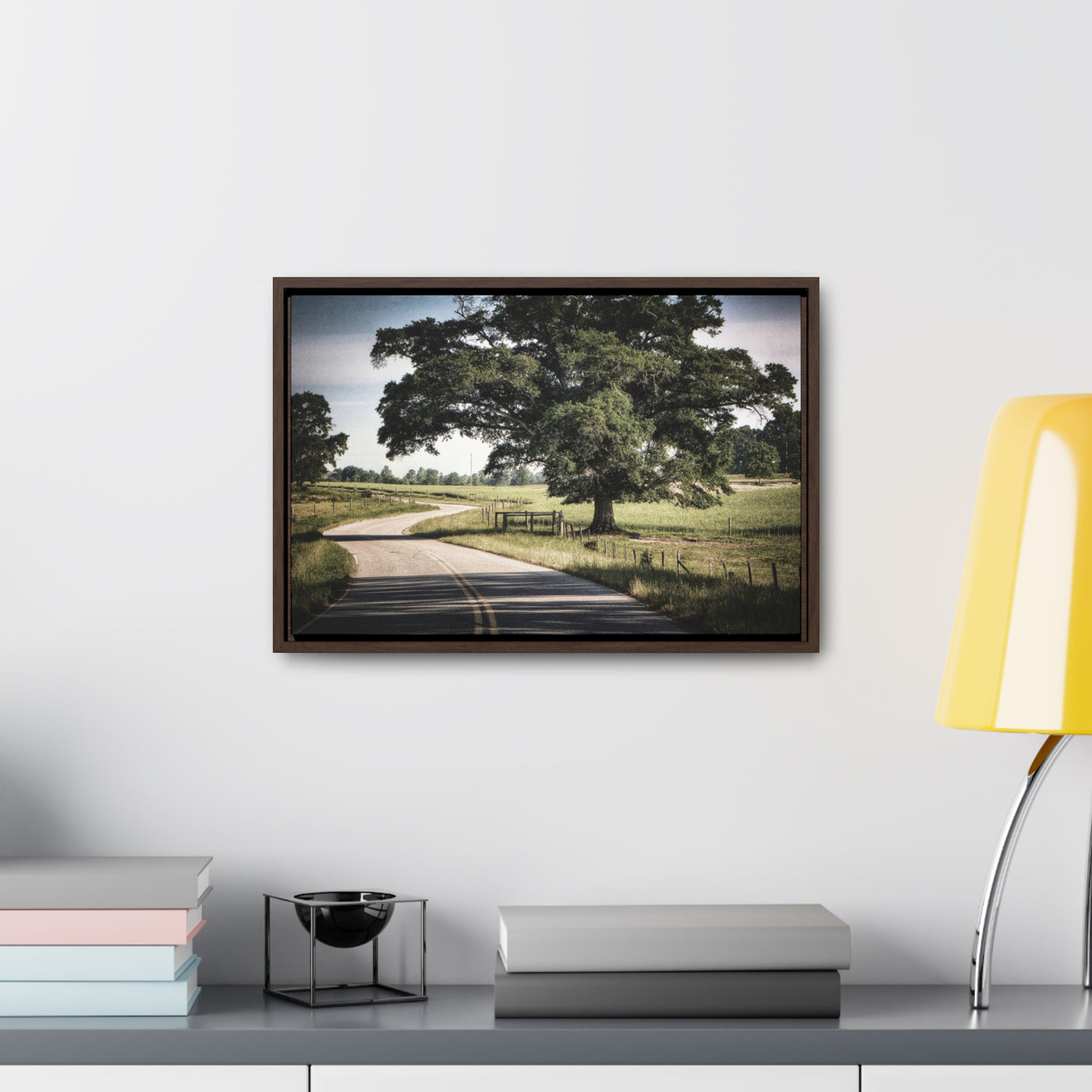 Old Country Road Framed Canvas Print