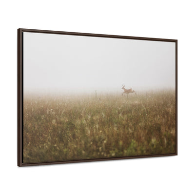 Whitetail Buck Jumping Framed Canvas Art Print