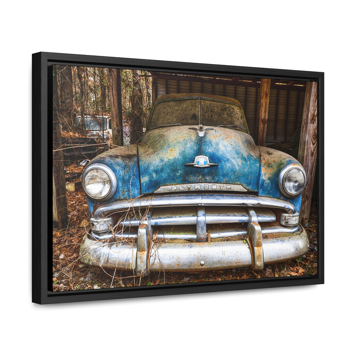 Rustic Old Blue Car Wall Art