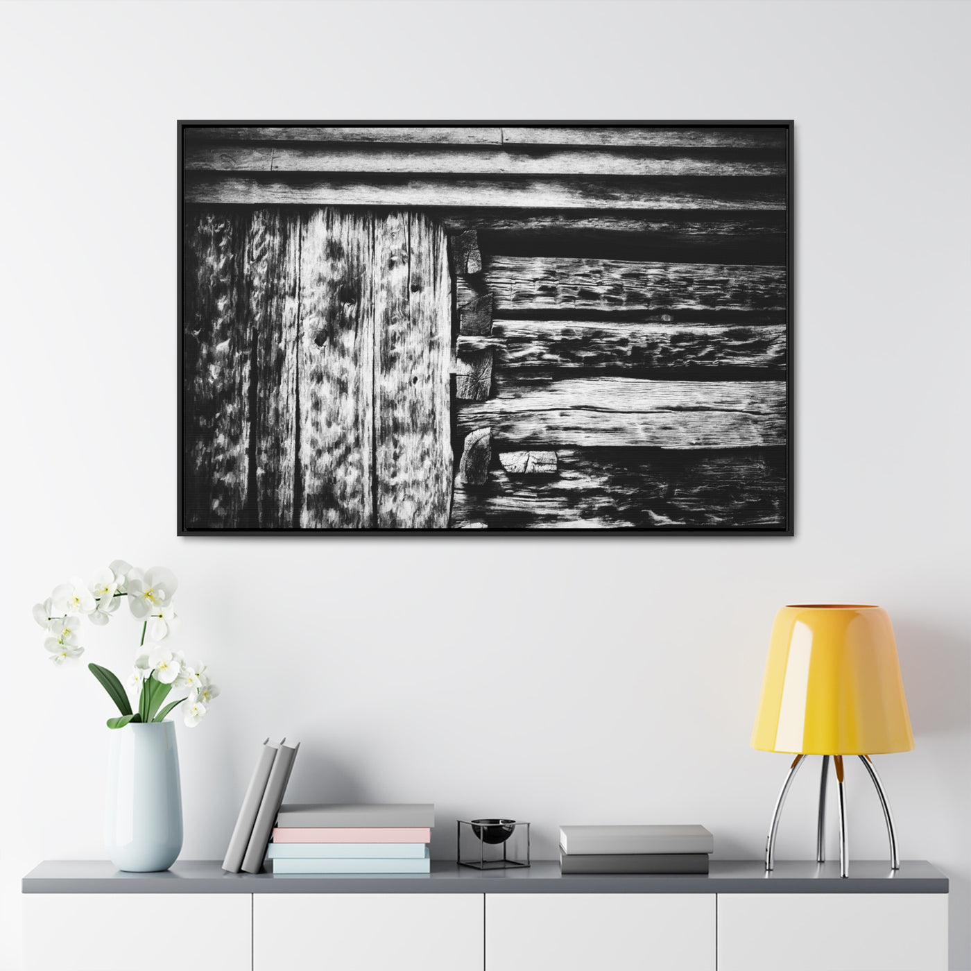 Black and White Rustic Framed Art Print