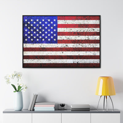 Canvas Wrap Art Print American Flag Framed