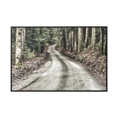 Rustic Mountain Road Framed Canvas Art Print